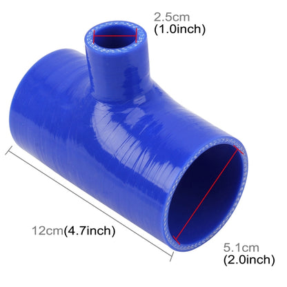 Universal Car Steam Tube Silicone Pipe Elbow T Type Reducer Hose Silicone Intake Connection Tube Special Turbocharger Silicone Tube, Inner Diameter: 51x25mm, 51x25mm