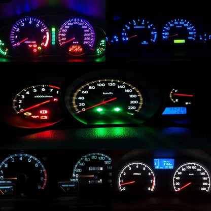 10 PCS 2W T3 Wedge Instrument Panel LED Light Dashboard Gauge Cluster Indicator Lamp Bulb, T3, 2W T3