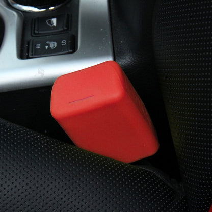 Safe Rubber Car Seat Belt Clips Locking Buckles Protective Cover, Black, Orange, Green, Blue, Red, Yellow