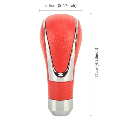 Universal Car PU Leather and Metal Gear Shift Knob Modified Auto Car Transmission Shift Lever Knob, Gear Shift Knob(Red), Shift Knob 2