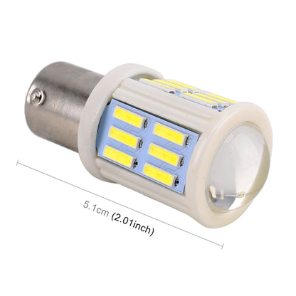 2 PCS 1156 / BA15S 4.5W DC 12V 6000K 290LM Car Auto Ceramics Turn Lights / Reversing Light 27LEDs SMD-7020 Lamps, with Projector Lens, 1156 / BA15S