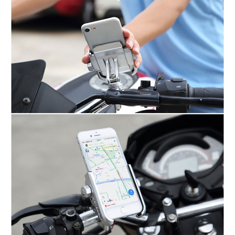 Motorcycle Handlebar Aluminum Alloy Phone Bracket, Suitable for 4-6 inch Device, Handlebar Aluminum Alloy