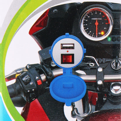 Universal Motorcycle USB Phone Charger Fast Charging, Random Color Delivery, 2.1V  With  Switch