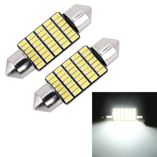 2 PCS 36mm DC12V / 1.2W / 6000K / 80LM 33LEDs SMD-3014 Car License Plate Light / Dome Light, with Decoder, 36mm