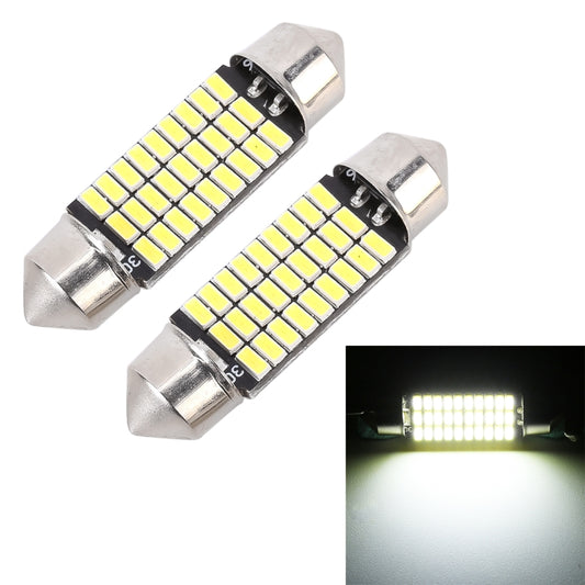 2 PCS 36mm DC12V / 1.5W / 6000K / 100LM 27LEDs SMD-3014 Car License Plate Light / Dome Light, 1.5W  36mm