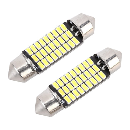 2 PCS 36mm DC12V / 1.5W / 6000K / 100LM 27LEDs SMD-3014 Car License Plate Light / Dome Light, 1.5W  36mm