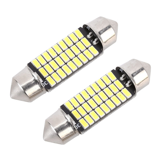 2 PCS 36mm DC12V / 1.5W / 6000K / 100LM 27LEDs SMD-3014 Car License Plate Light / Dome Light, 1.5W  36mm