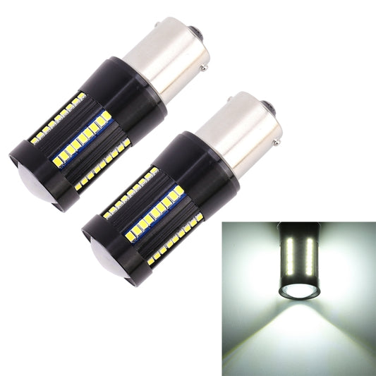 قطعتان من مصابيح الرجوع للخلف للسيارة 1156 / BA15S DC9-16V / 8.2 واط / 6000 كلفن / 655 لومن / مصابيح انعطاف 66 مصباح LED SMD-2016، 1156