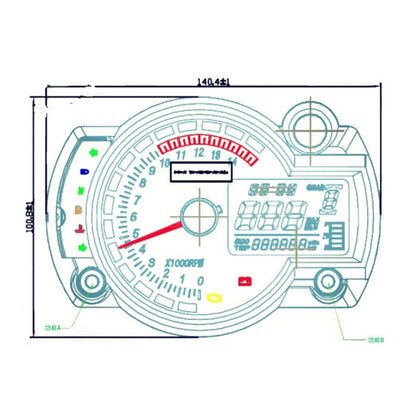 Universal Multi-functional Motorcycle Rotating Speed Mileage Gear Water Temperature Clock Meter Gauage, Clock Meter