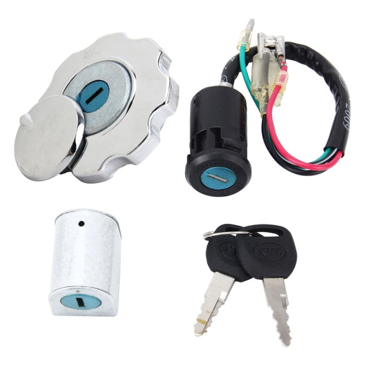 Motorcycle Fuel Tank Lock Electric Door Lock Head Lock Set with Two Universal Keys for XF125, XF125 1