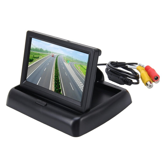 شاشة سيارة رقمية عالية الدقة TFT LCD قابلة للطي مقاس 4.3 بوصة، تدعم وظيفة الشاشة التلقائية العكسية، قابلة للطي مقاس 4.3 بوصة