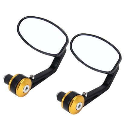 2 PCS Motorcycle Universal ABS Shell Holder Oval Shape Rear VIew Mirror, Oval Shape