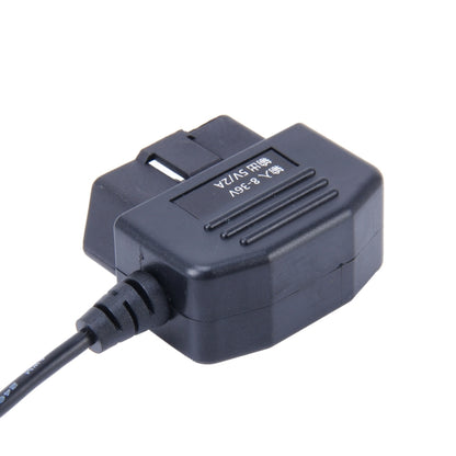Car Auto 16Pin OBDII Charging Cable Mini 5 Pin USB Power Adapter with Switch Button for GPS Tablet E-dog Phone, Cable Length: 3.4m, OBDII