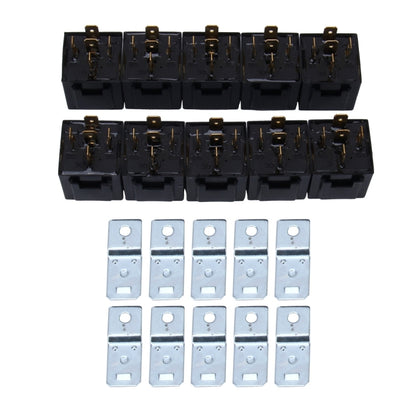 10 PCS JD-1914 40 AMP 12V Waterproof Car Auto Five Plugs Relay, 40A