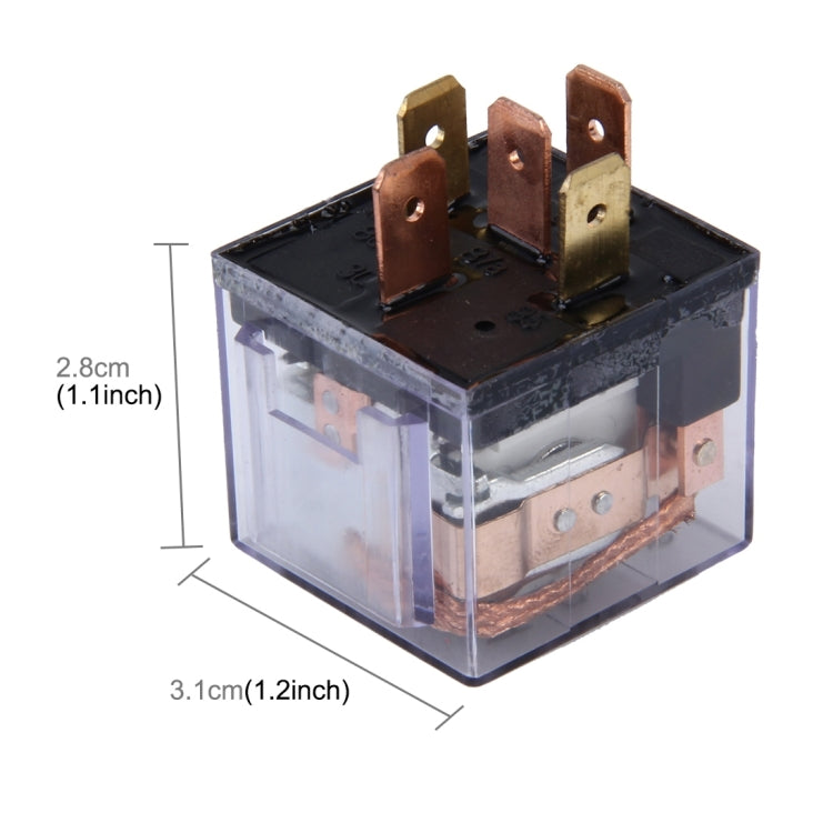 10 PCS JD-1914 80 AMP 12V Waterproof Car Auto Five Plugs Relay with Warning Light, 80A with Light