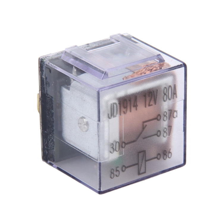 10 PCS JD-1914 80 AMP 12V Waterproof Car Auto Five Plugs Relay with Warning Light, 80A with Light