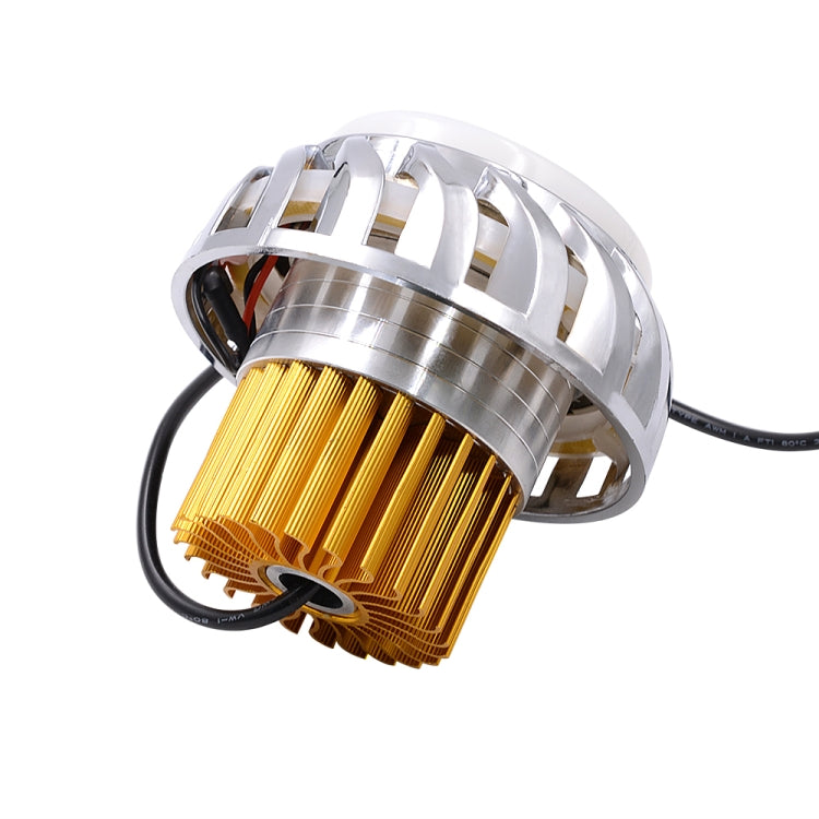 Motorcycle 30W DC 12V-85V LED Headlight Lens Built-in Whirlwind Double Aperture Angle Eyes + Devil Eye, Red Light (Whirlwind), Pink Light (Whirlwind), Blue Light (Whirlwind)