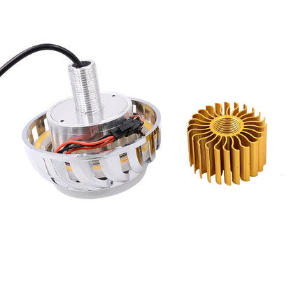 Motorcycle 30W DC 12V-85V LED Headlight Lens Built-in Whirlwind Double Aperture Angle Eyes + Devil Eye, Red Light (Whirlwind), Pink Light (Whirlwind), Blue Light (Whirlwind)