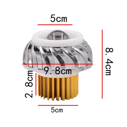Motorcycle 30W DC 12V-85V LED Headlight Lens Built-in Whirlwind Double Aperture Angle Eyes + Devil Eye, Red Light (Whirlwind), Pink Light (Whirlwind), Blue Light (Whirlwind)