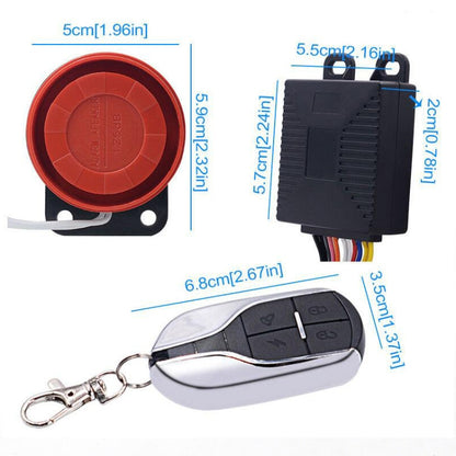 Motorcycle Smart Unidirectional Security Alarm System with Remote Control / Key, Unfoldable Key
