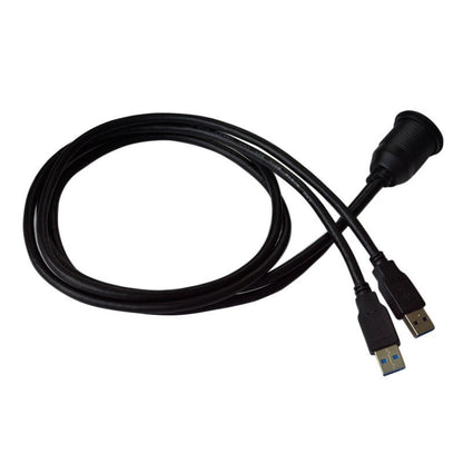 1m Flush Mount USB 3.0 Dock Car Ship Motorcycle Dashboard Panel Male to Female Data Waterproof Extension Cord, For Cable Length: 1m