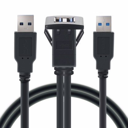 2m ABS Shell Flush Mount USB 3.0 Dock Car Ship Motorcycle Dashboard Panel Male to Female Data Waterproof Extension Cord, For Cable Length: 2m
