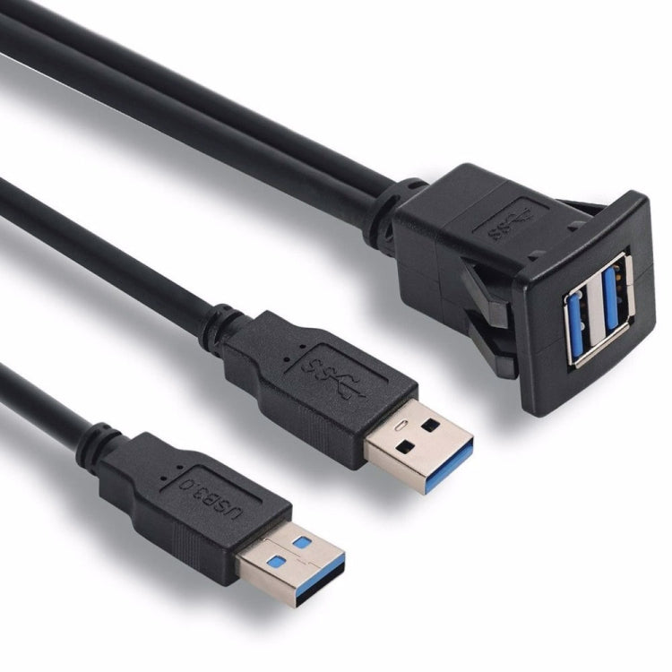 2m ABS Shell Flush Mount USB 3.0 Dock Car Ship Motorcycle Dashboard Panel Male to Female Data Waterproof Extension Cord, For Cable Length: 2m