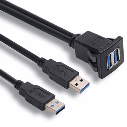 2m ABS Shell Flush Mount USB 3.0 Dock Car Ship Motorcycle Dashboard Panel Male to Female Data Waterproof Extension Cord, For Cable Length: 2m