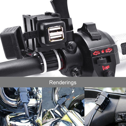 12-24V 2.1A Motorcycle Dual USB Mobile Phone Car Charger, EU Plug, Dual USB
