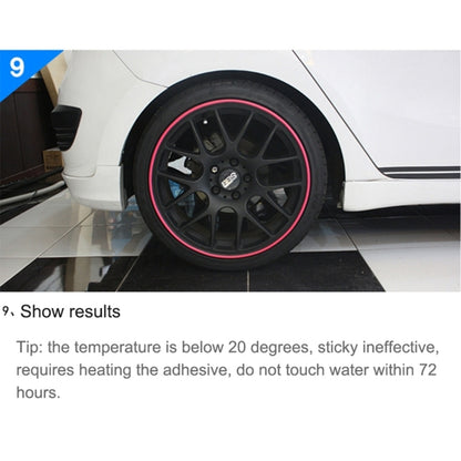 Universal Decorative Scratchproof Stickup 8M Flexible Car Wheel Hub TRIM Mouldings Shining Decoration Strip, 8m Shining, 8m
