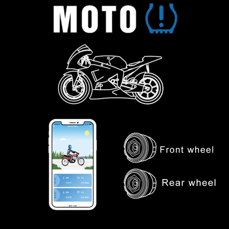 Motorcycle Bluetooth Tire Pressure Monitoring System TPMS Mobile Phone APP Detection 2 External Sensors, TPMS