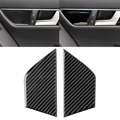 2 PCS Car Carbon Fiber Seat Adjustment Panel Decorative Sticker for Mercedes-Benz W204 2007-2013, Seat Adjustment (C)
