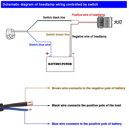 Motorcycle Headlight Auxiliary Light Waterproof Aluminum Alloy Single Flash Switches with Indicator Light, Single Flash