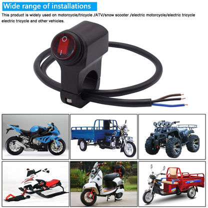 Motorcycle Headlight Auxiliary Light Waterproof Aluminum Alloy Single Flash Switches with Indicator Light, Single Flash