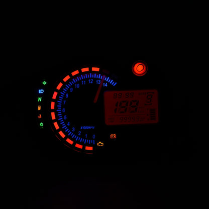 Motorcycle Modified Instrument Panel 12V LCD Display Adjustable Mile Oil Meter Water Temperature Meter Mileage 2-4 Cylinder, CS-342