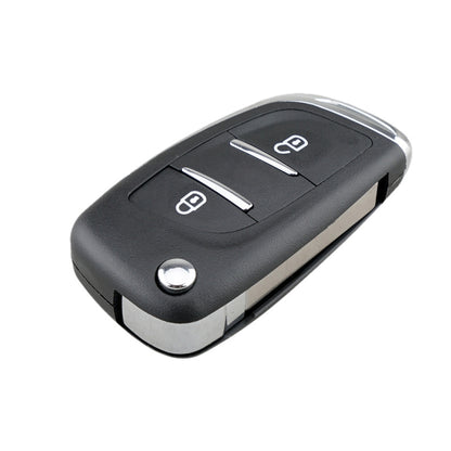 For PEUGEOT Car Keys Replacement 2 Buttons Car Key Case with Grooved and Holder, 2 Buttons with Grooved