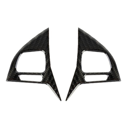 2 PCS Car Carbon Fiber Steering Wheel Button Decorative Sticker for Volkswagen Touareg, Steering Wheel Button