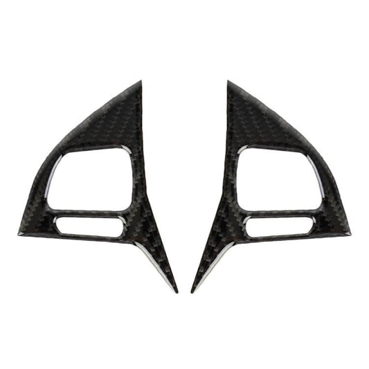2 PCS Car Carbon Fiber Steering Wheel Button Decorative Sticker for Volkswagen Touareg, Steering Wheel Button