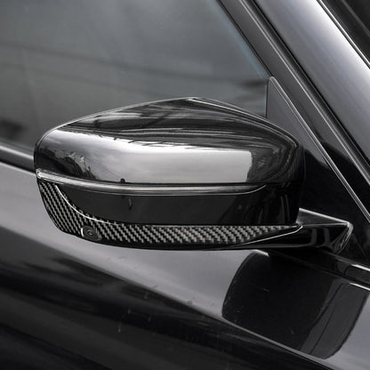 قطعتان من ألياف الكربون لمرآة الرؤية الخلفية للسيارة، شريط مصد، ملصق زخرفي لسيارة BMW G30 (2018-2019) / G11 (2016-2019)، محرك يمين مع كاميرا، مرآة الرؤية الخلفية للمحرك يمين مع كاميرا