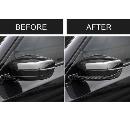 2 PCS Car Carbon Fiber Rearview Mirror Bumper Strip Decorative Sticker for BMW G30 (2018-2019) / G11 (2016-2019), Left Drive with Camera, Rearview Mirror Left Drive with Camera