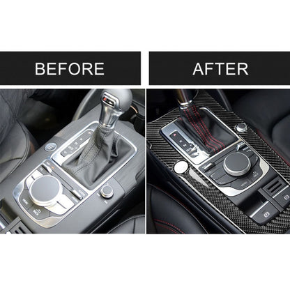 Car Carbon Fiber Gear Position Panel Decorative Sticker for Audi 2014-2017 A3, Left Drive, Gear Position For A3
