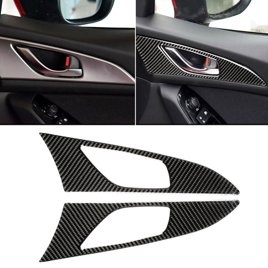 2 PCS Car Carbon Fiber Door Inner Handle Outer Frame Decorative Sticker for Mazda Axela 2014 / 2017-2018, Door Inner Handle Outer Frame