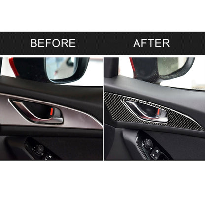 2 PCS Car Carbon Fiber Door Inner Handle Outer Frame Decorative Sticker for Mazda Axela 2014 / 2017-2018, Door Inner Handle Outer Frame