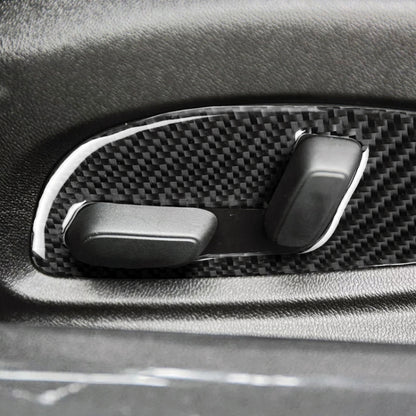 2 PCS Car Carbon Fiber Seat Adjustment Panel Decorative Sticker for Chevrolet Camaro 2017-2019, Seat Adjustment Panel