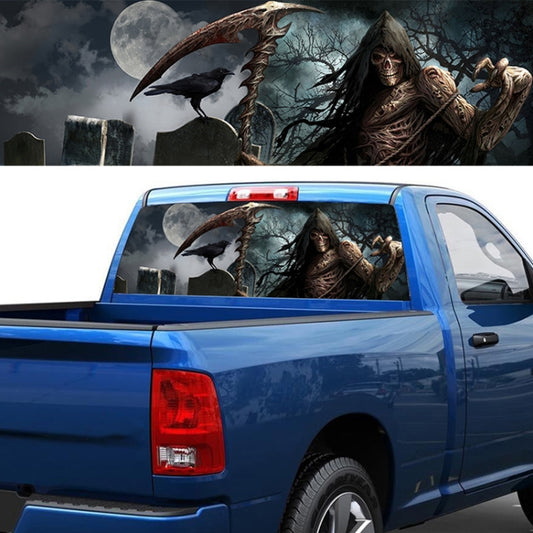 Scythe Death Pattern Horror Series Car Rear Window Decorative Sticker, Size: 168 x 74cm, Size: 168 x 74cm (Scythe Death)