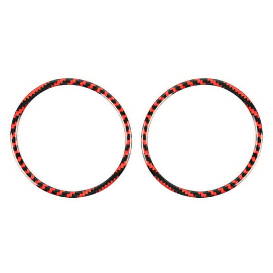 2 in 1 Car Carbon Fiber Door Horn Ring Small Size Decorative Sticker for Ford Mustang 2015-2020, Diameter: 8.3cm, Door Horn Ring (8.3cm)