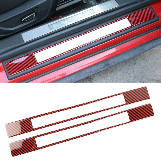 2 in 1 Car Carbon Fiber Welcome Pedal Outer Frame Decorative Sticker for Ford Mustang 2015-2020, Welcome Pedal Outer Frame