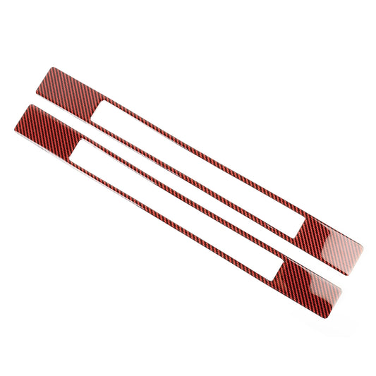 2 in 1 Car Carbon Fiber Welcome Pedal Outer Frame Decorative Sticker for Ford Mustang 2015-2020, Welcome Pedal Outer Frame