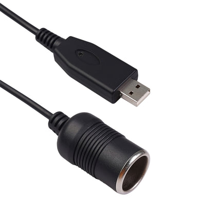 محول سيارة من منفذ USB إلى مقبس ولاعة سجائر السيارة أنثى 5 فولت إلى 12 فولت كابل محول طاقة معزز، 5 فولت إلى 12 فولت