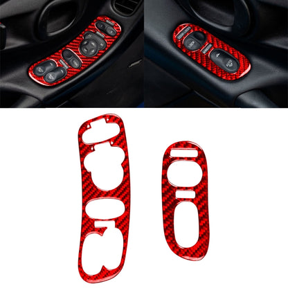 2 in 1 Car Carbon Fiber Door Control Panel Memory Seat Sticker Set for Chevrolet Corvette C5 1998-2004, Left Drive, Door Control Panel Sticker A